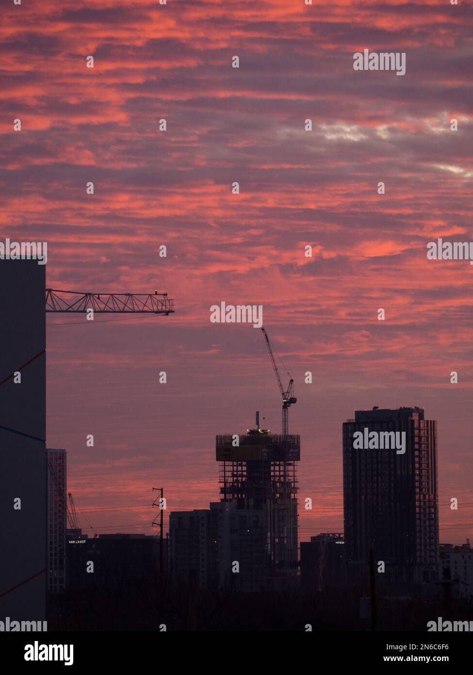 Austin, Texas: Alta costruzione del centro cittadino Foto Stock