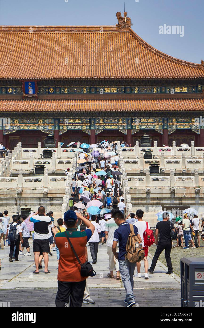 Sala dell'armonia Suprema nella Città Proibita, Pechino, Cina Foto Stock