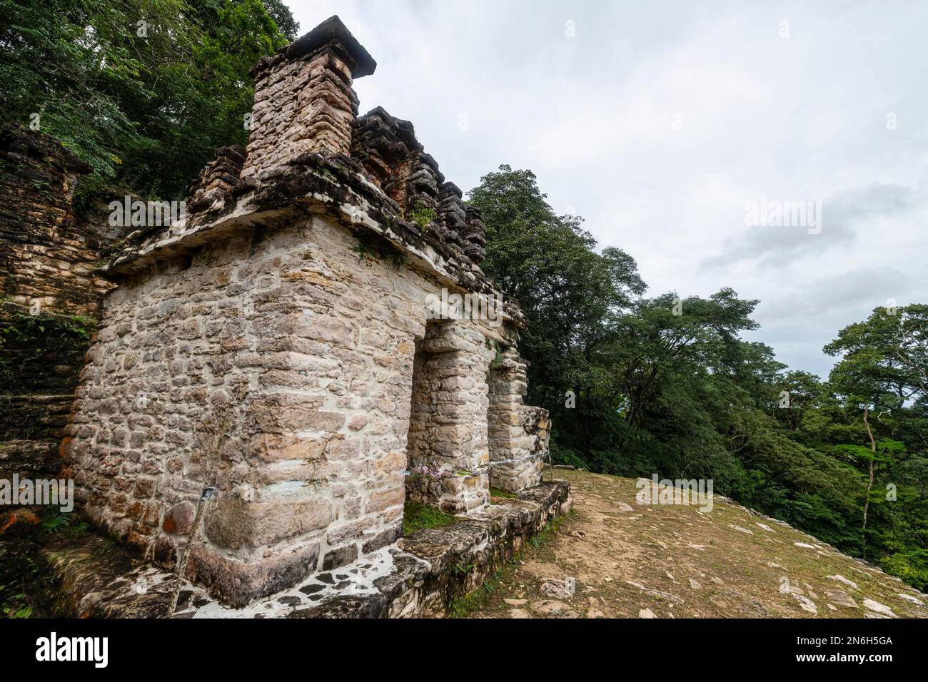 Antico sito archeologico Maya Bonampak, Chiapas, Messico Foto Stock