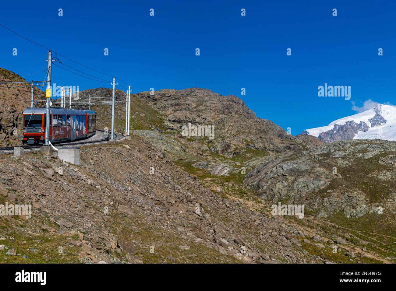 Ferrovia Gornergrat, Gornergrat, Zermatt, Svizzera Foto Stock