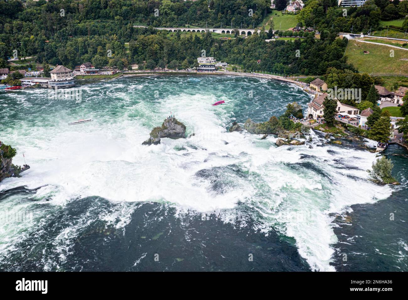 Antenna delle cascate del Reno, Schaffhausen, Svizzera Foto Stock