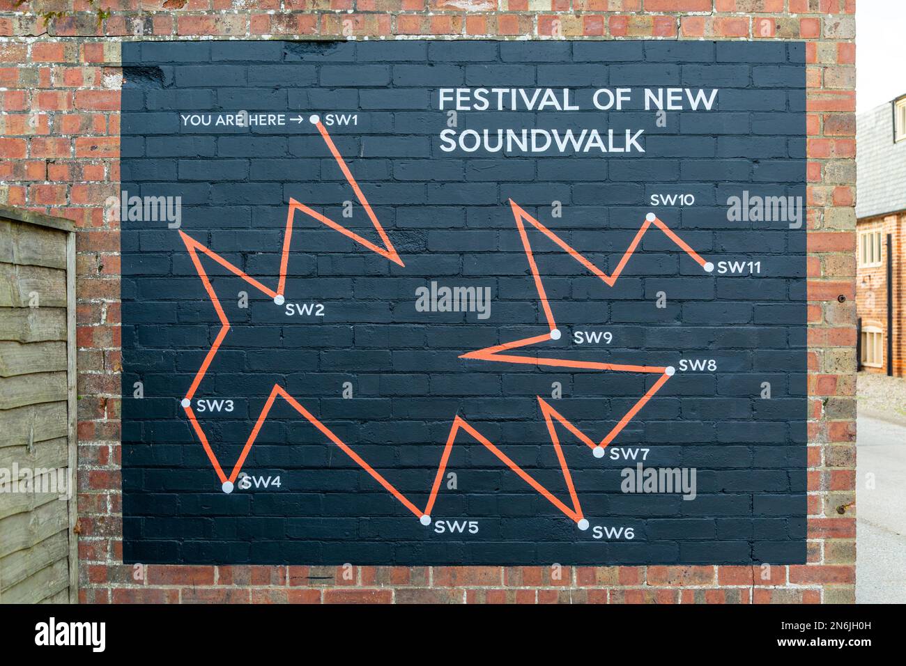 Mappa del diagramma per Festival of New Soundwalk, Snape Maltings, Suffolk, Inghilterra, Regno Unito Foto Stock