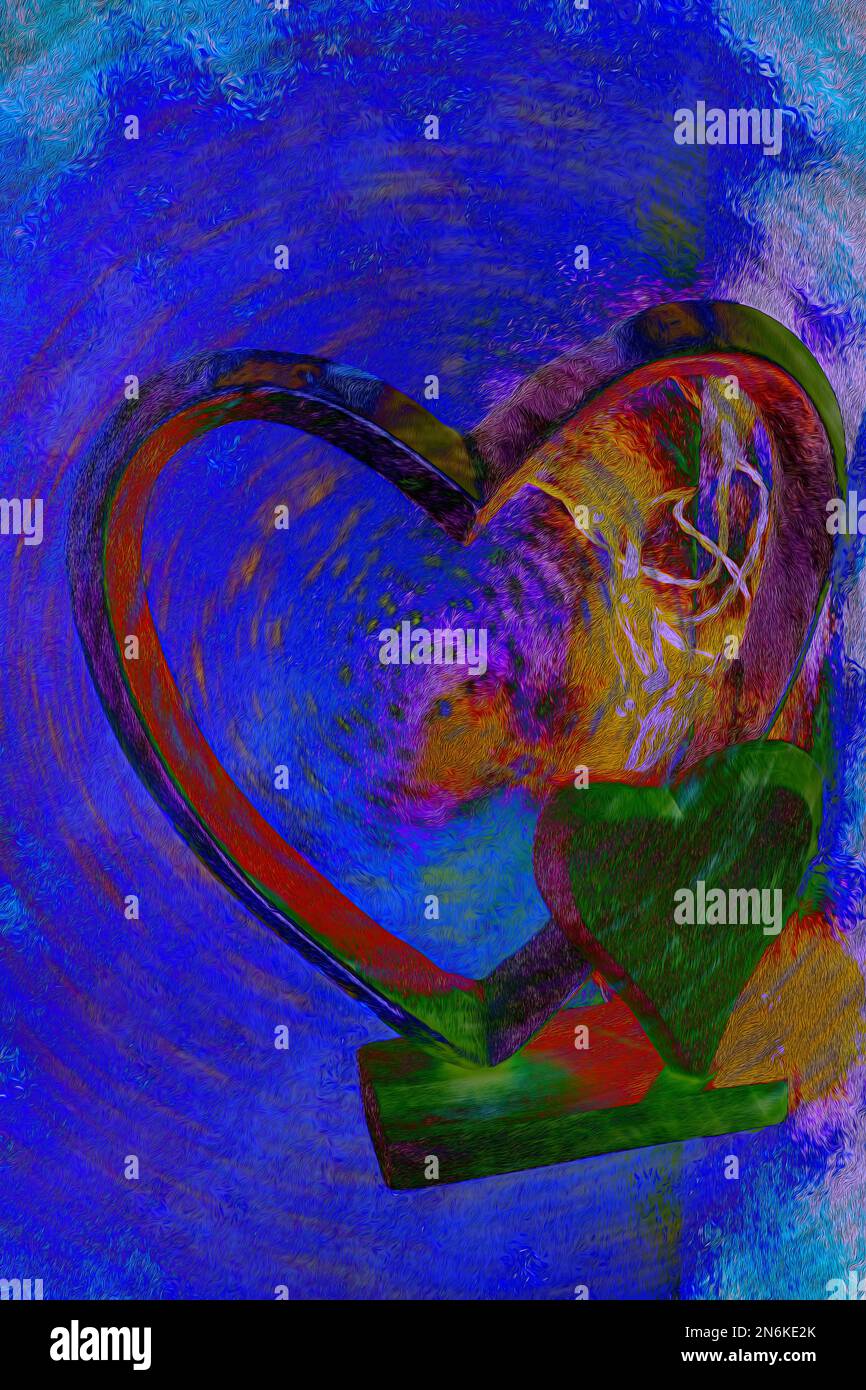 I SALUTI DI SAN VALENTINO : CUORI DI AMORE Foto Stock