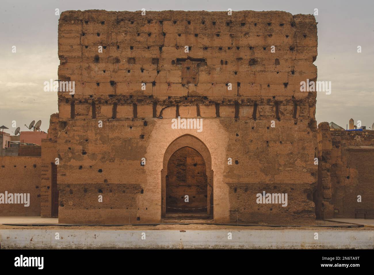 L'architettura rocciosa di Marrakech, Marocco, è una testimonianza del ricco patrimonio culturale e dell'eccellenza artistica della città. Foto Stock