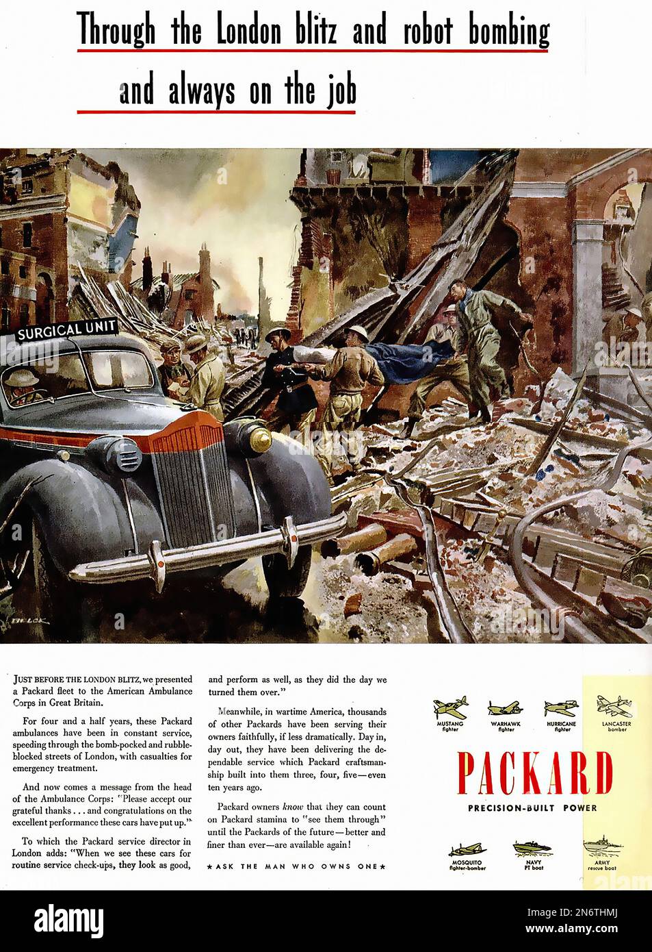 1945 - Packard - pubblicità americana (Stati Uniti) durante la seconda guerra mondiale Foto Stock