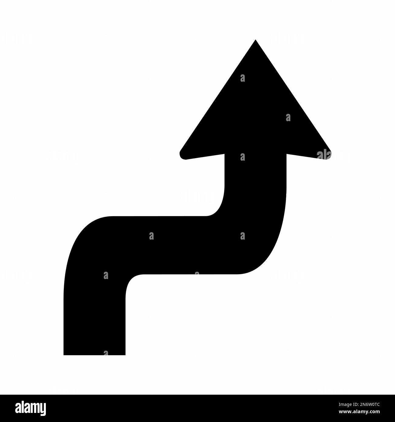 Svolta a destra su sfondo bianco Illustrazione Vettoriale