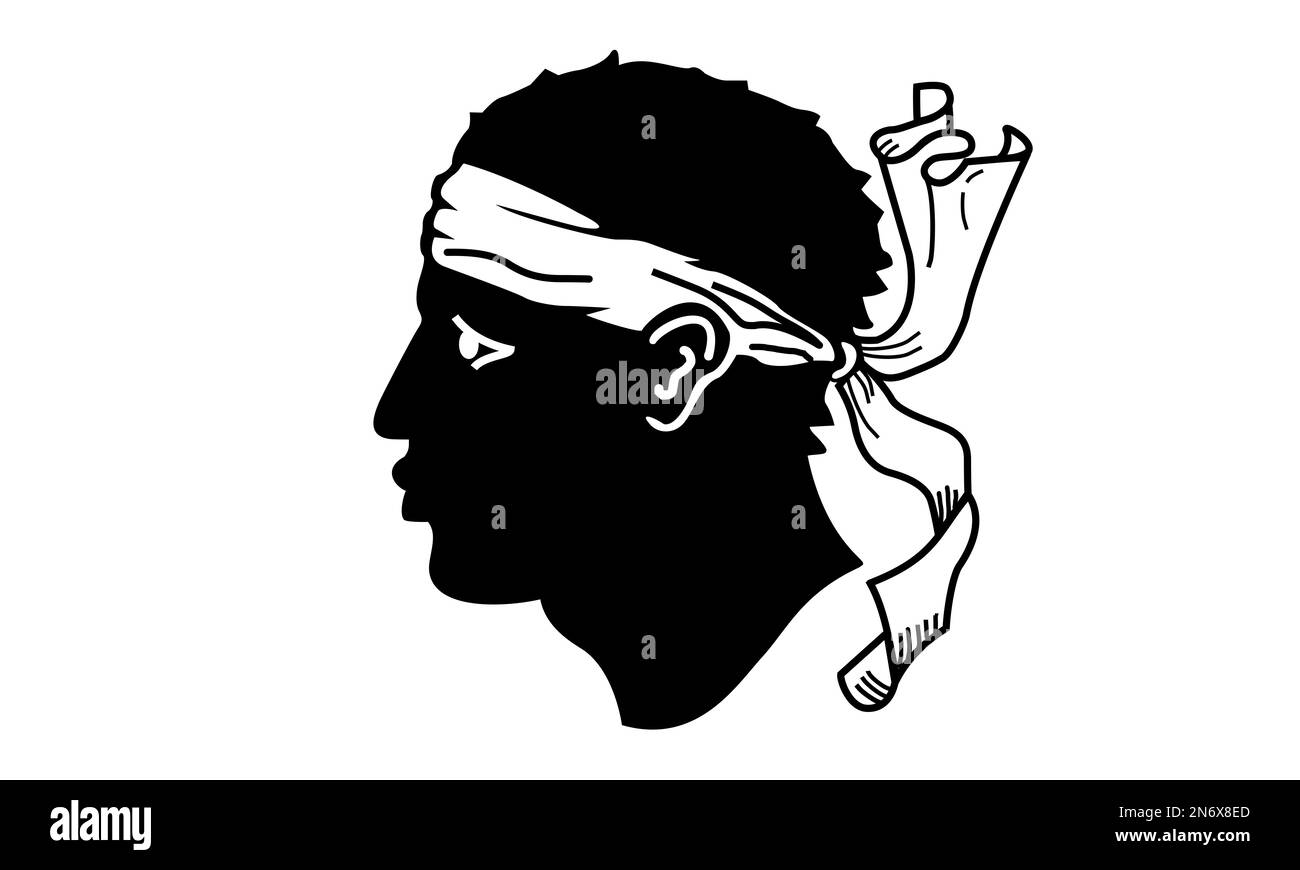 Bandiera delle Corsica italiane. bandiera che rappresenta il gruppo etnico o la cultura, autorità regionali. nessun flagpole. Progettazione del piano, layout Foto Stock