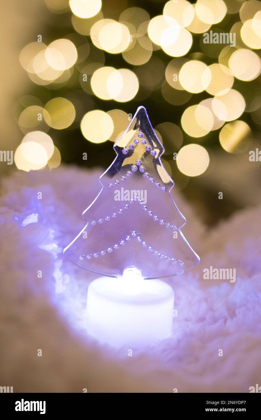 Decorazione a LED dell'albero di Natale Foto Stock