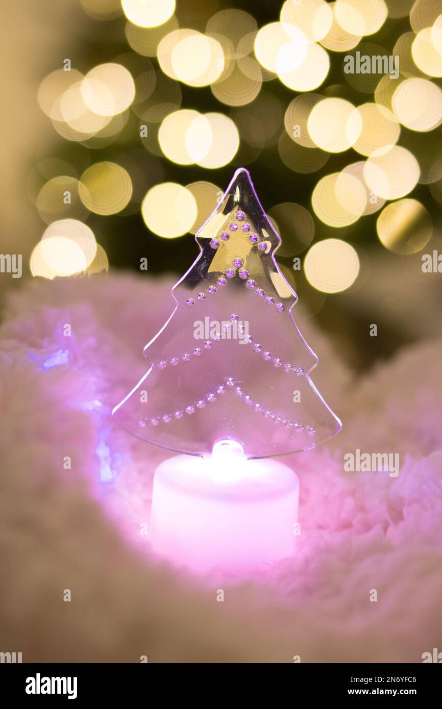 Decorazione a LED dell'albero di Natale Foto Stock