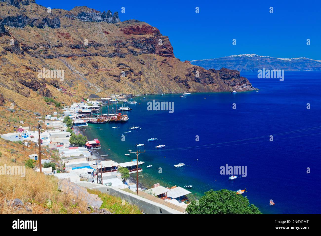 Isola di Thirasia, Santorini, Grecia Foto Stock