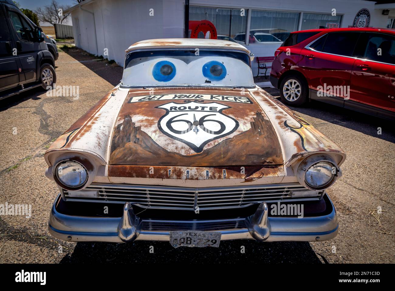 Il Midpoint Cafe lungo la Route 66, America, USA Foto Stock