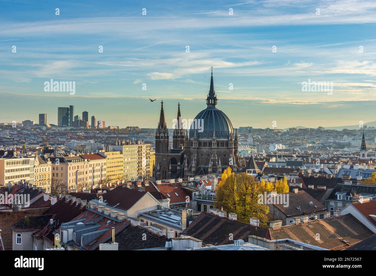 Vienna, chiesa Kirche Maria vom Assedio, altissimi a Wienerberg nel 15. Rudolfsheim-Fünfhaus, Vienna, Austria Foto Stock