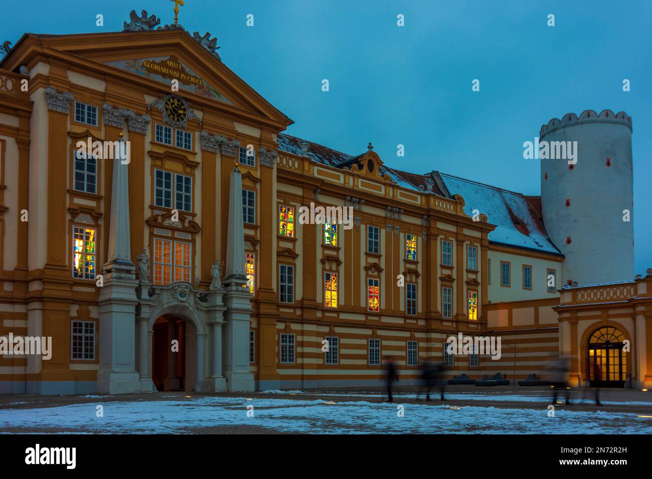 Melk, Abbazia di Melk, calendario dell'Avvento in finestre a Wachau, bassa Austria, Austria Foto Stock