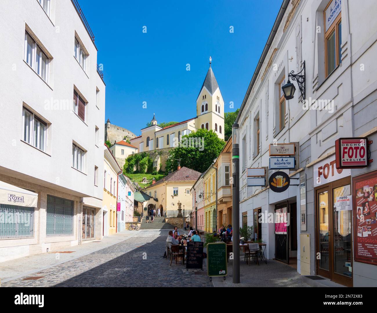 Trencin (Trentschin), Chiesa Parrocchiale della Natività della Vergine Maria in Slovacchia Foto Stock