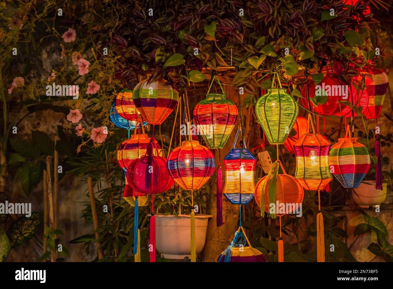 Lanterne di notte a Hoi An, Vietnam Foto Stock