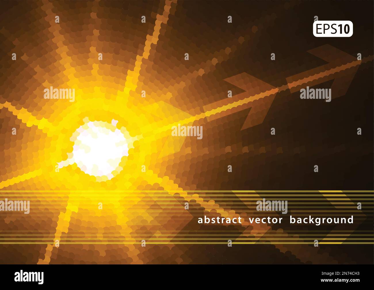 Astratto sfondo marrone con stella d'oro. Motivo grafico vettoriale Illustrazione Vettoriale