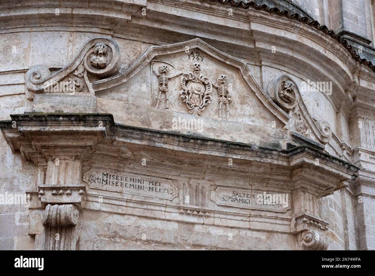 Chiesa panoramica del Purgatorio nel centro della città di Matera, Italia Foto Stock