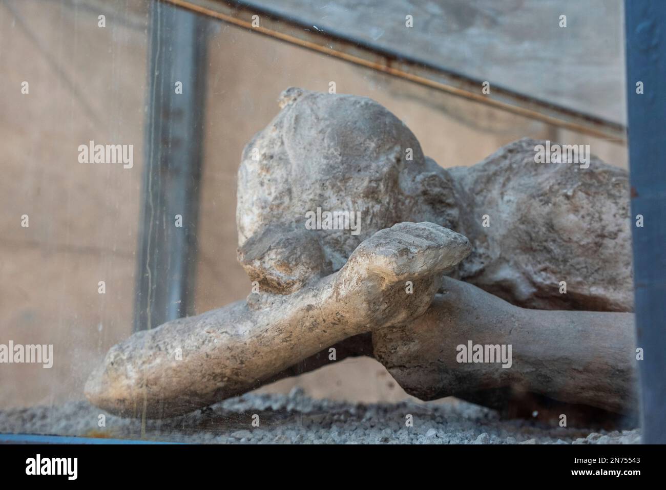 Gli abitanti Pompeiani pietrificarono nella loro ultima situazione di vita, l'Italia meridionale Foto Stock