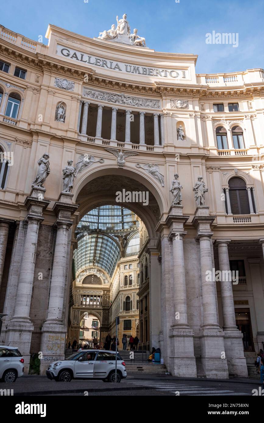 Galleria Umberto i a Napoli, costruito in stile Art Nouveau, nel sud Italia Foto Stock