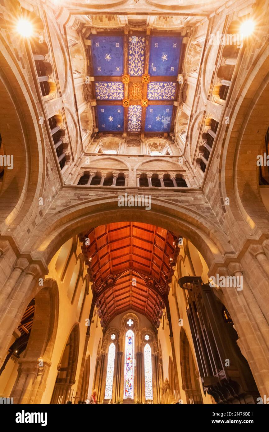 Inghilterra, Dorset, Wimborne, Wimborne Minster, Vista interna Foto Stock