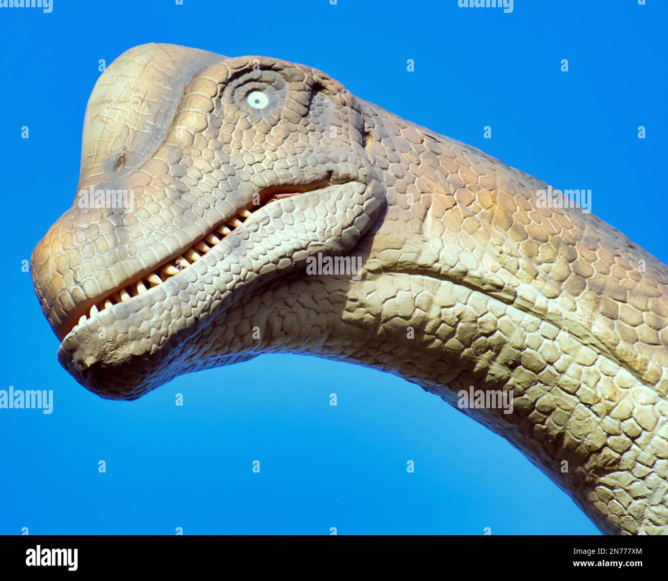 Modello animatronico di Brachiosaurus allo zoo di Edimburgo mostra di dinosauri Hilltop Foto Stock