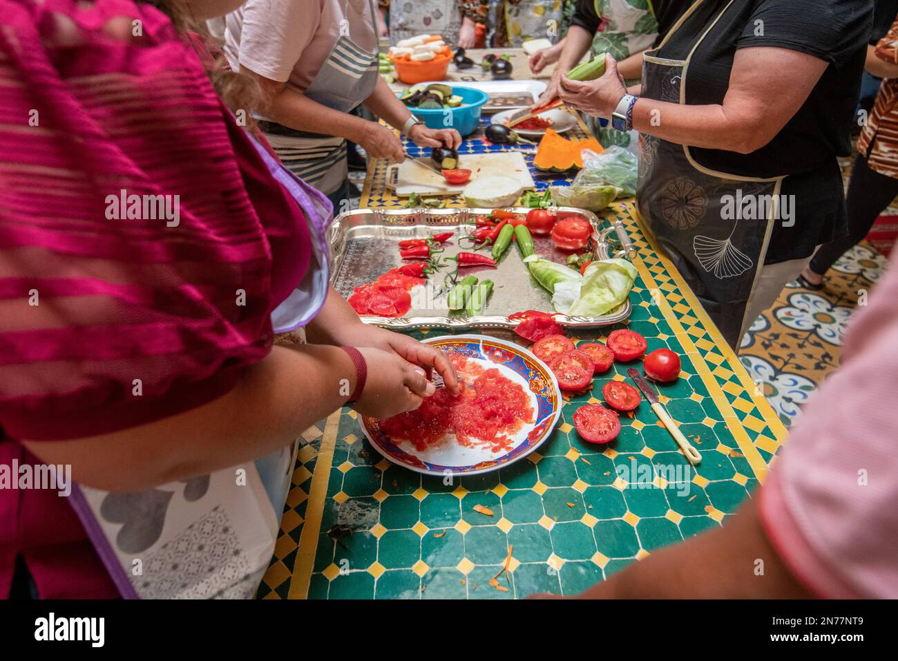 Marrakech (Marrakech) - lezione di cucina in Marocco Foto Stock
