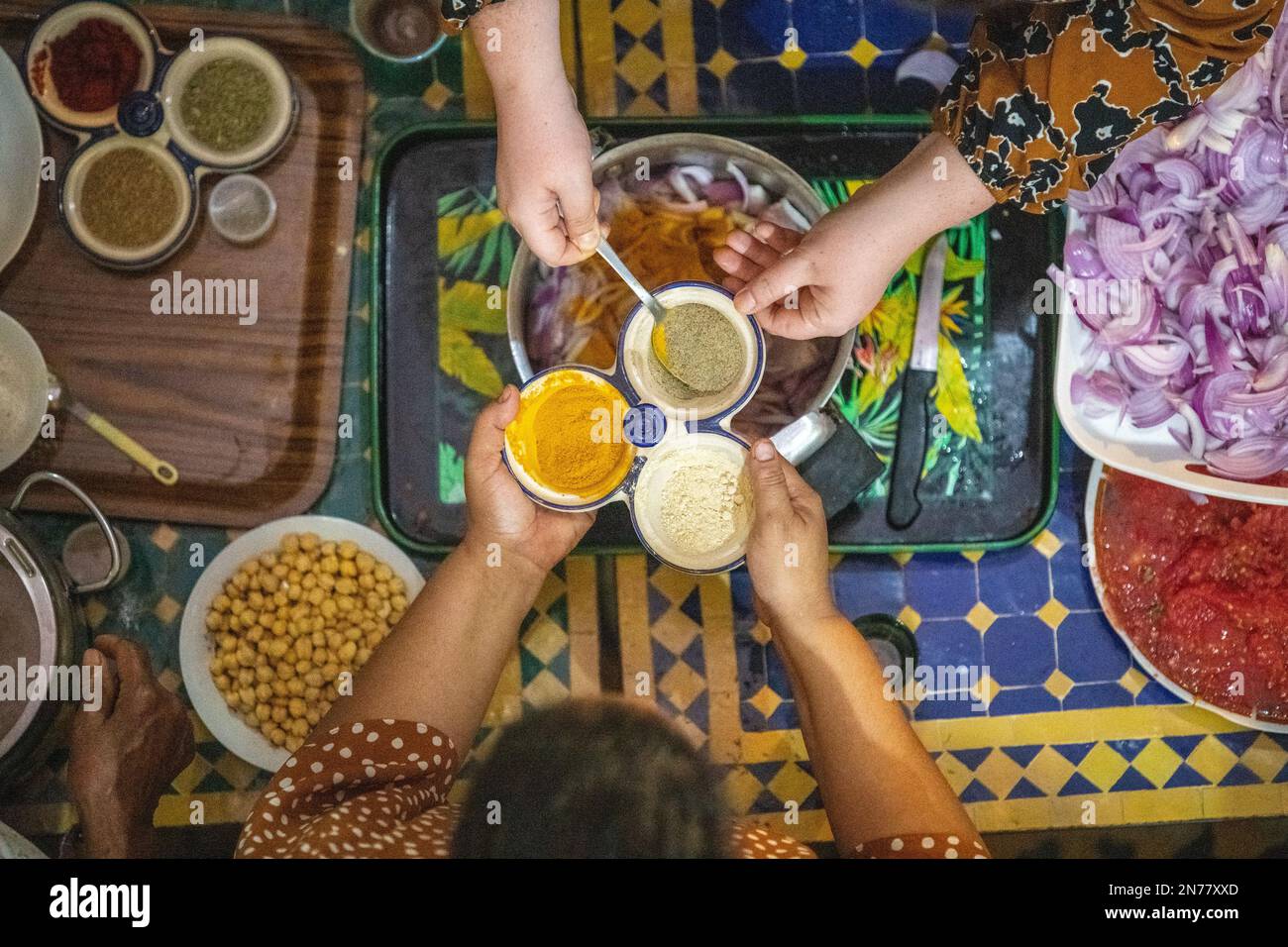 Marrakech (Marrakech) - lezione di cucina in Marocco Foto Stock