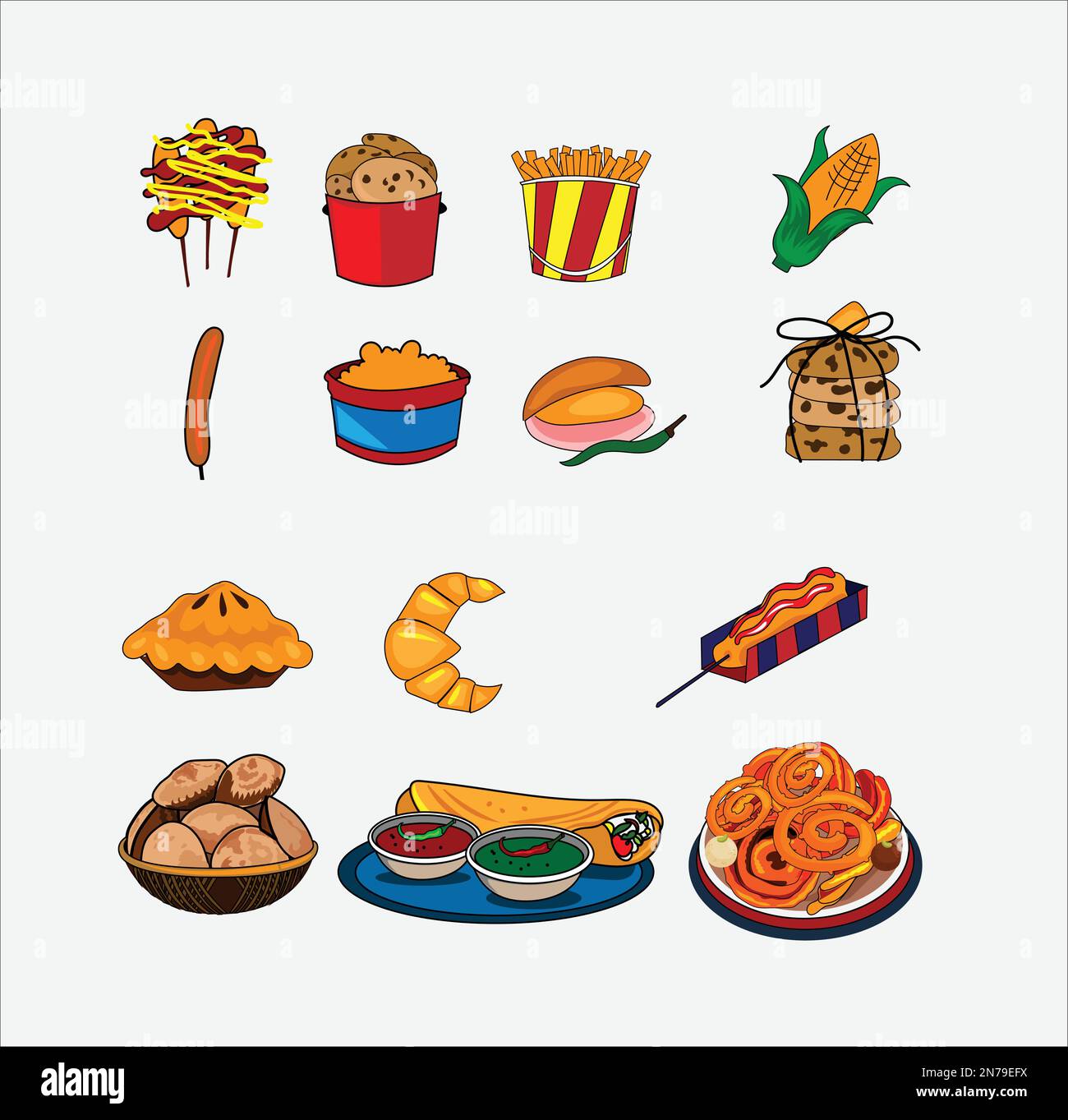 Illustrazione del vettore del cibo equo su sfondo bianco Illustrazione Vettoriale