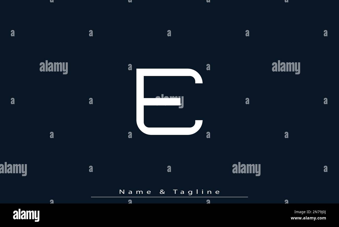Lettere alfabetiche iniziali logo monogramma E. Illustrazione Vettoriale
