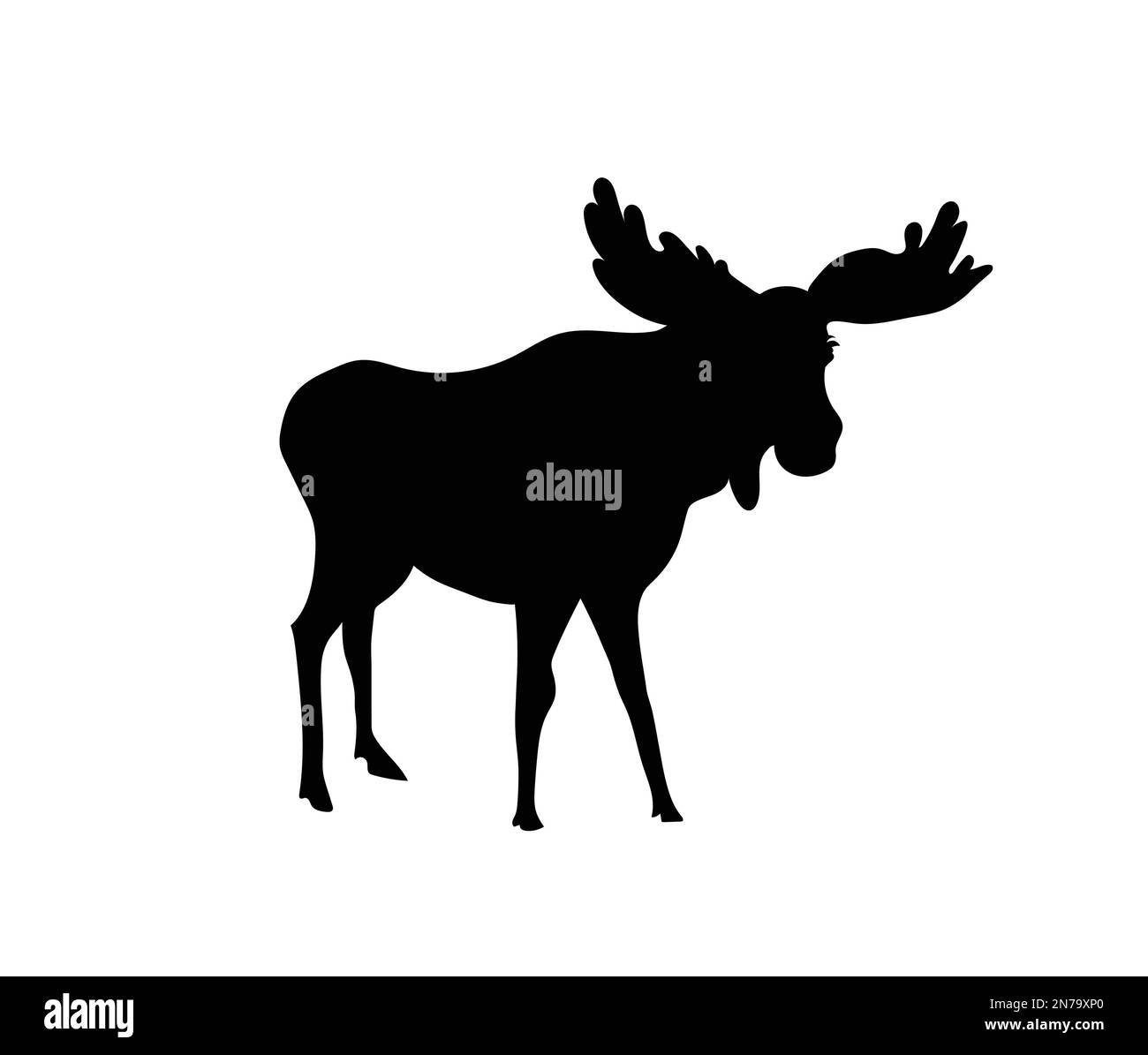 Illustrazione vettoriale logo astratto Moose su sfondo bianco Illustrazione Vettoriale