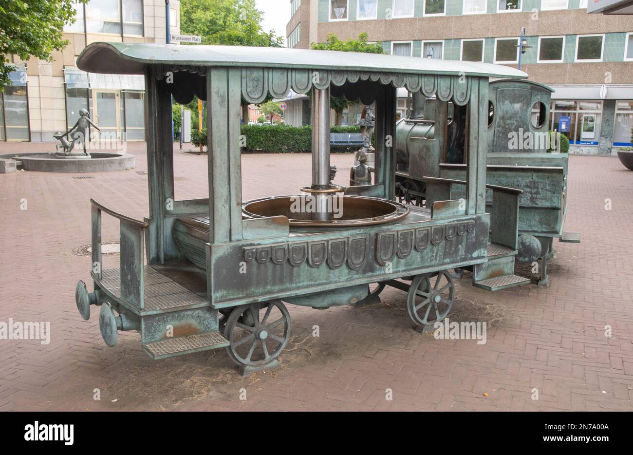 alsdorf luglio 2022: Questa fontana di carnevale, un oggetto d'arte dell'artista Aachen Bonifatius Stirnberg, è certamente non l'unica, ma probabilmente una di Foto Stock