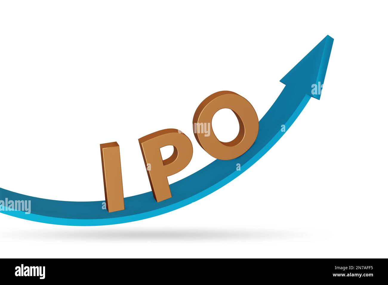 Concetto IPO con il grafico di crescita - rendering 3D Foto Stock