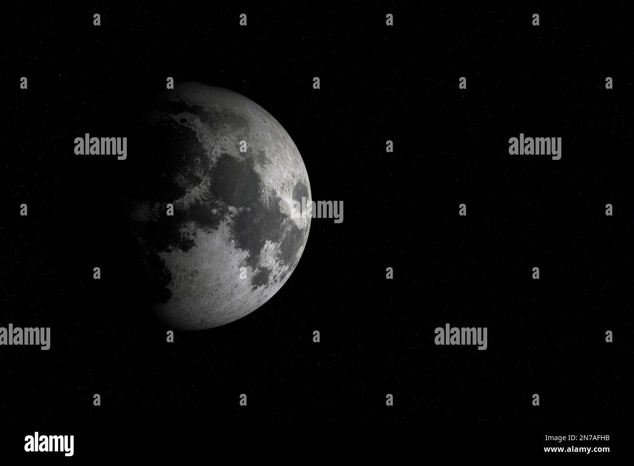 Fotografia digitale della Luna. Foto Stock
