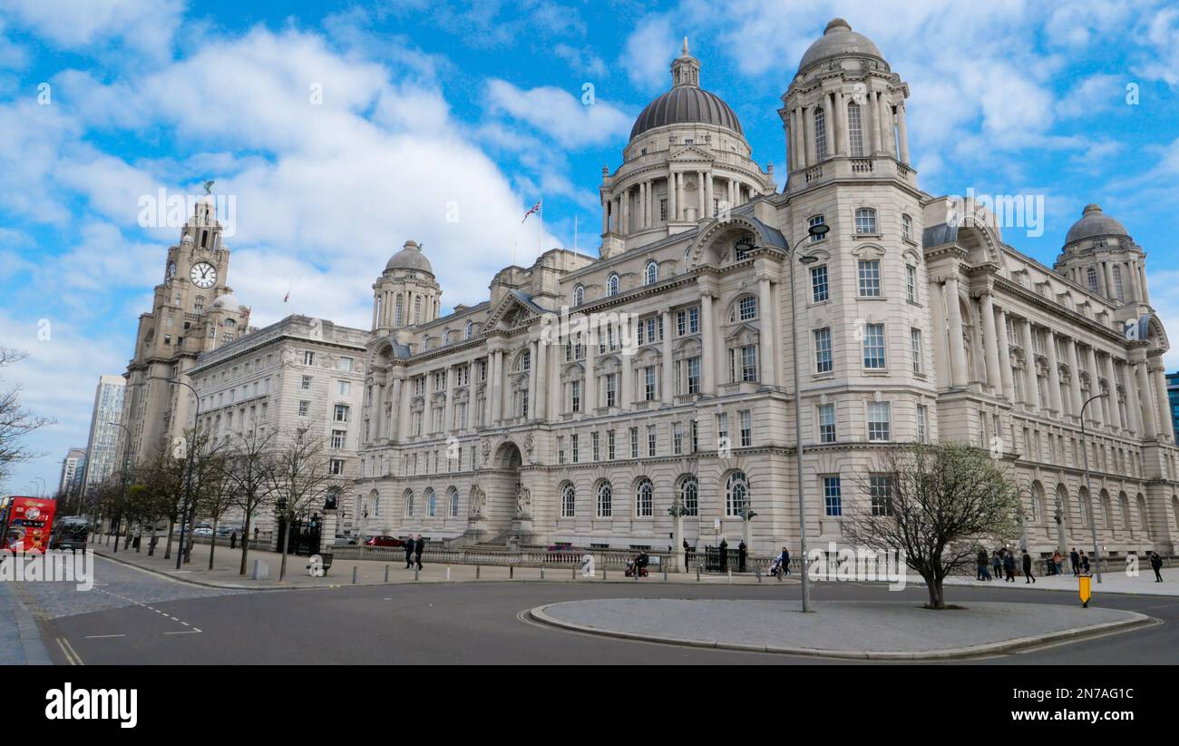 Liverpool Waterfront, Pier Head. Foto Stock