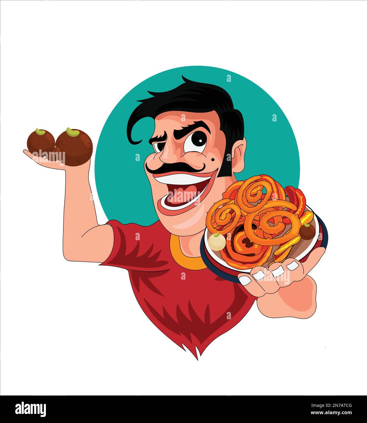 Uomo che vende vettore Jalebi Illustrazione Vettoriale