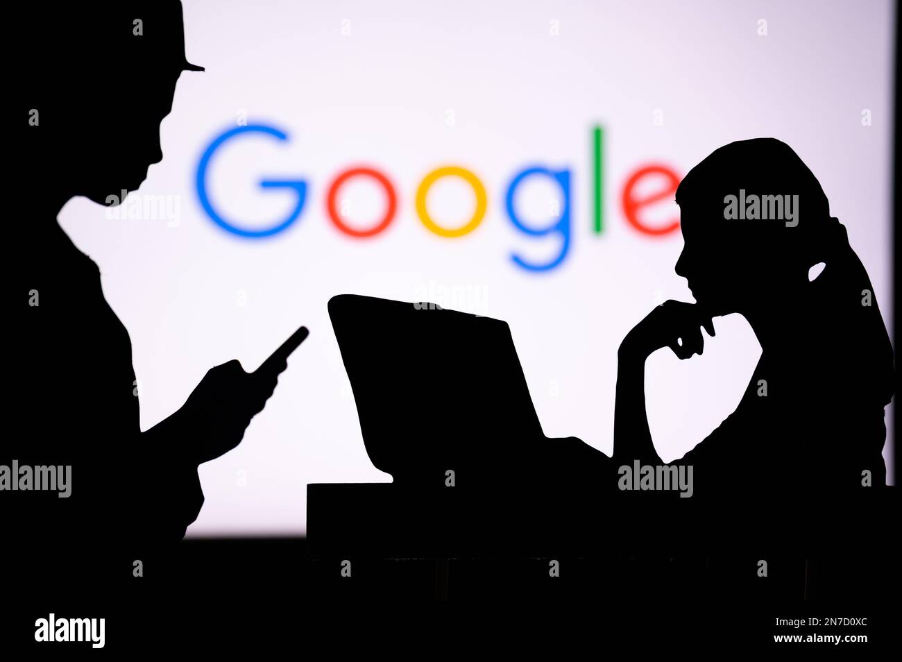 INDIA, NUOVA DELHI. 30 GENNAIO 2023: Google. Il futuro è femminile: Una donna in prima linea nell'innovazione digitale Foto Stock