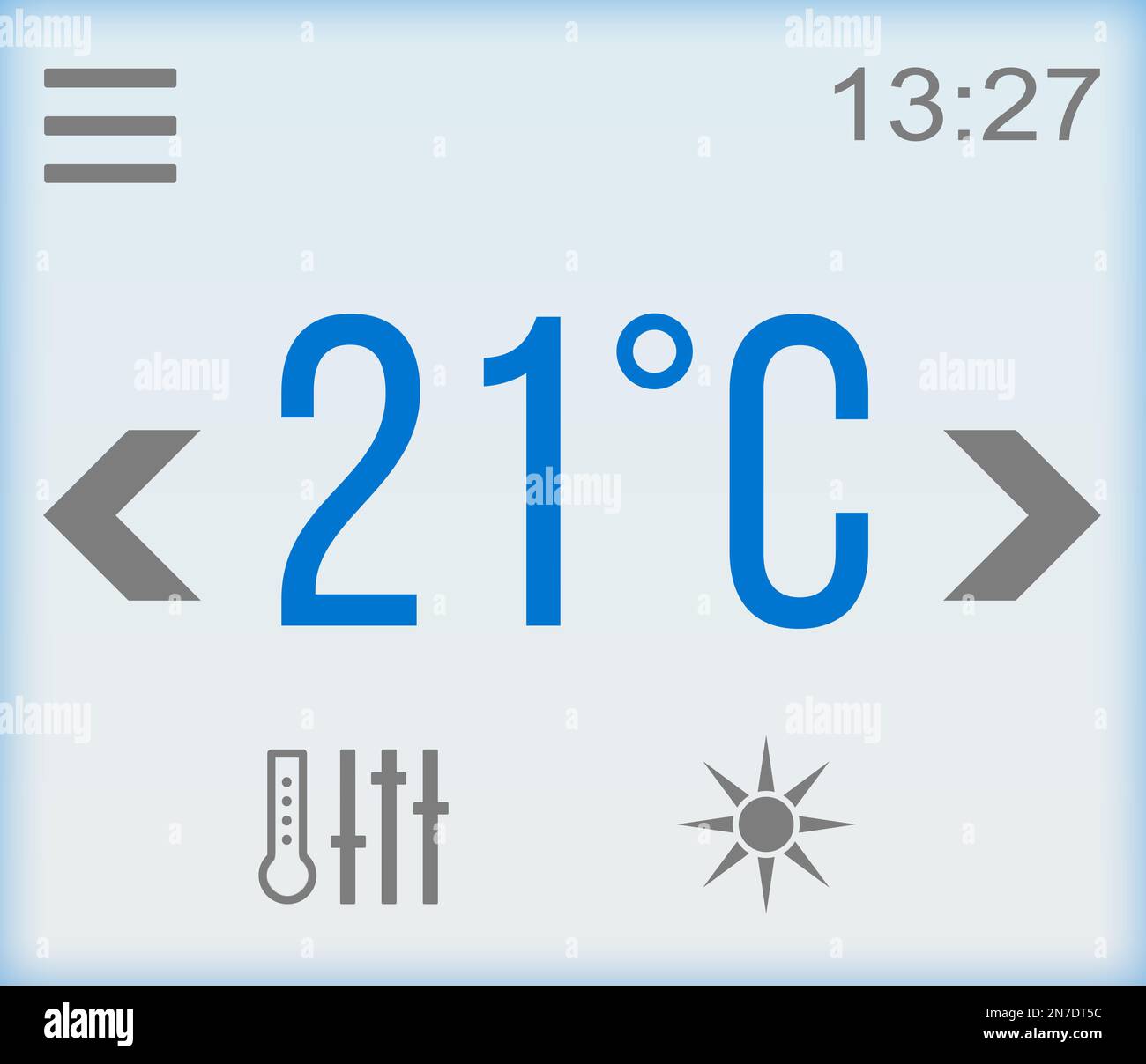 Sistema di controllo del riscaldamento. Applicazione per la visualizzazione della temperatura interna Foto Stock