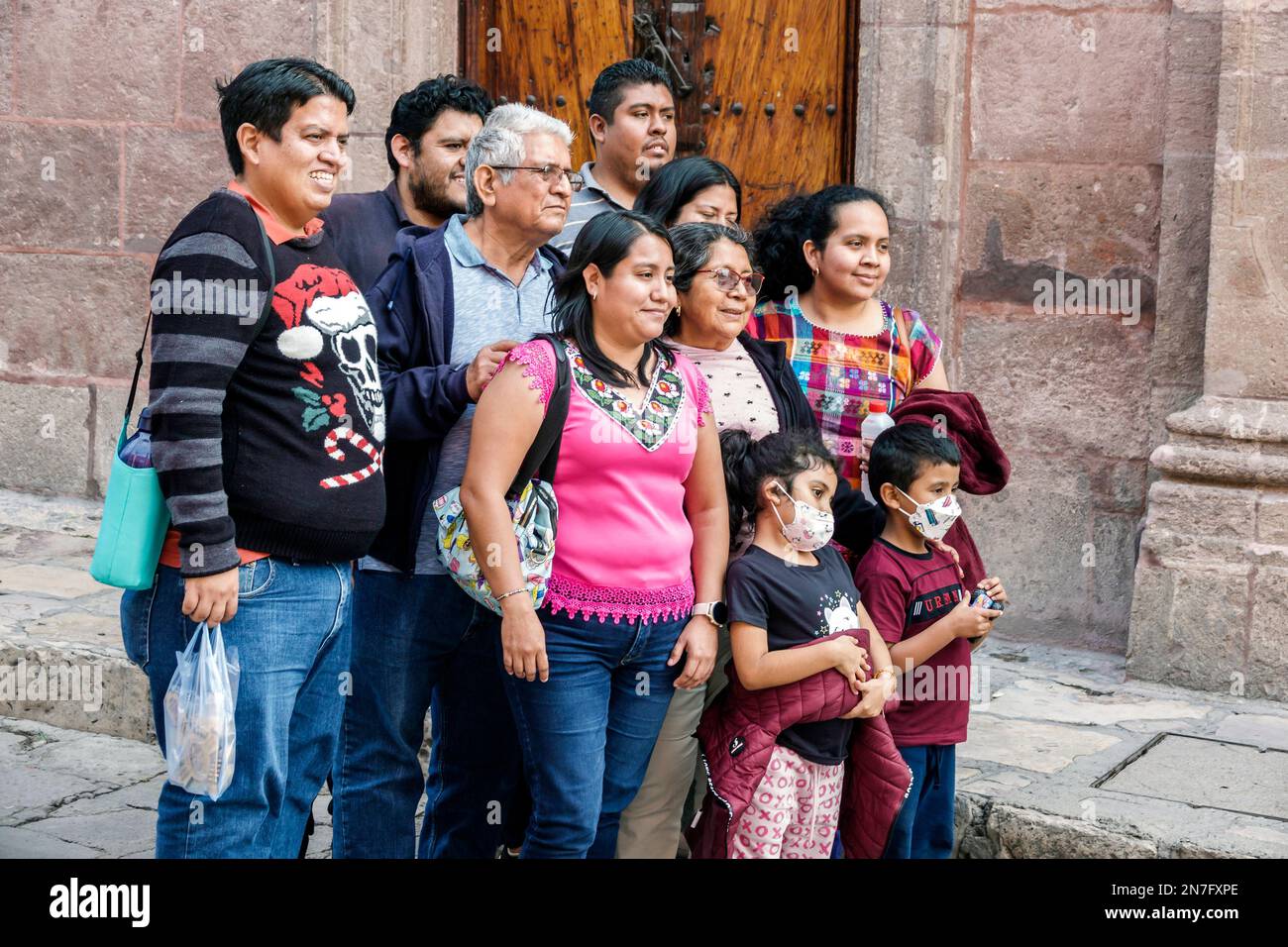 San Miguel de Allende Guanajuato Messico, Historico Centro storico zona Centro, uomo in posa maschio, donna donna donna donna donna donna donna donna donna, adulti, residenza Foto Stock