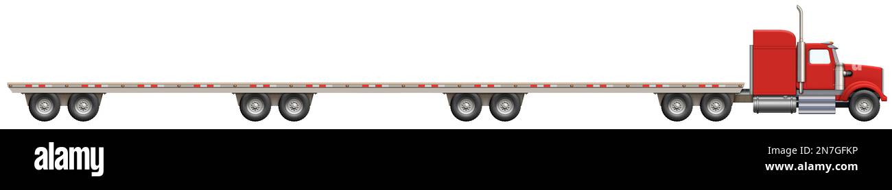 carrello a pianale con 34 ruote. Il letto è vuoto e pronto per le vostre idee creative. Foto Stock