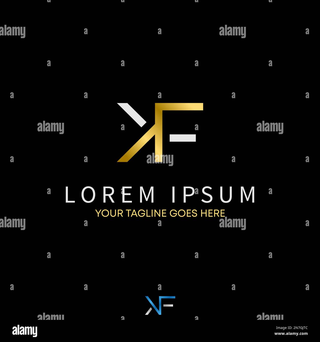 Lettera o parola KF di FK font flip e linea di taglio immagine grafica icona logo disegno astratto concetto vettore stock simbolo relativo all'iniziale. Illustrazione Vettoriale