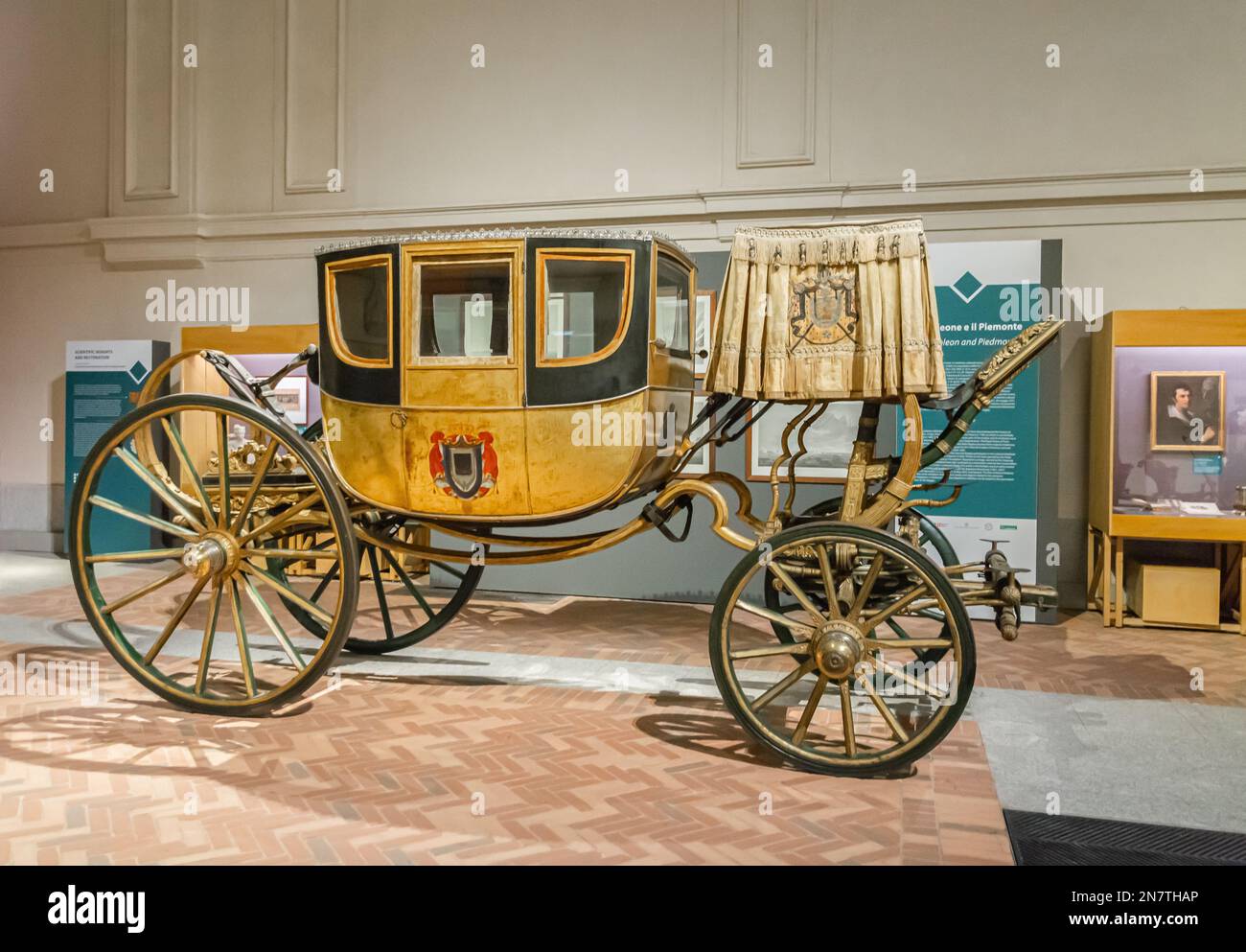 Royal Stables - Mostra "il Bucentauro e le carrozze reali" - Venaria reale, Torino, Piemonte, Italia settentrionale - Europa Foto Stock
