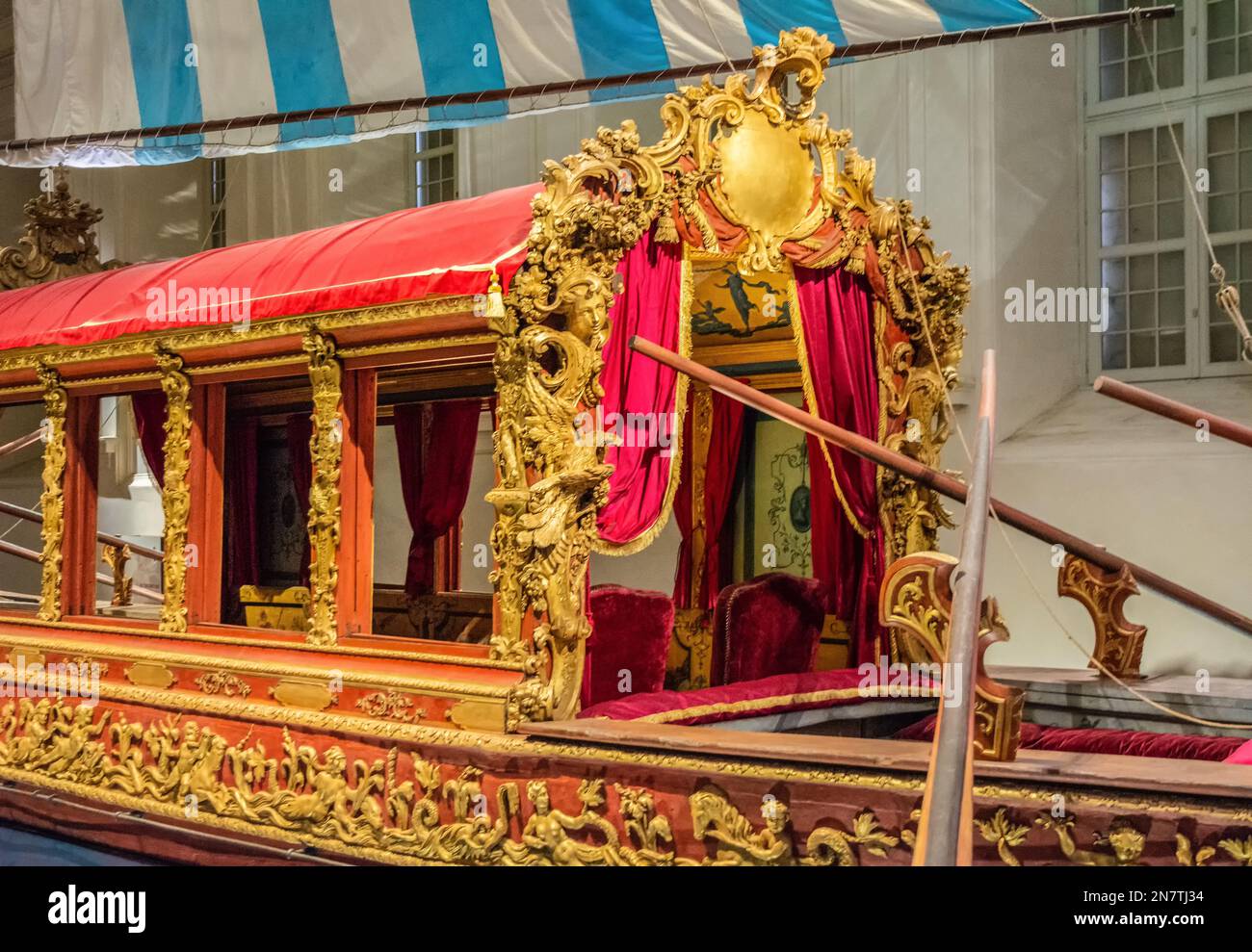 Royal Stables - Mostra "il Bucentauro e le carrozze reali" - Venaria reale, Torino, Piemonte, Italia settentrionale - Europa Foto Stock