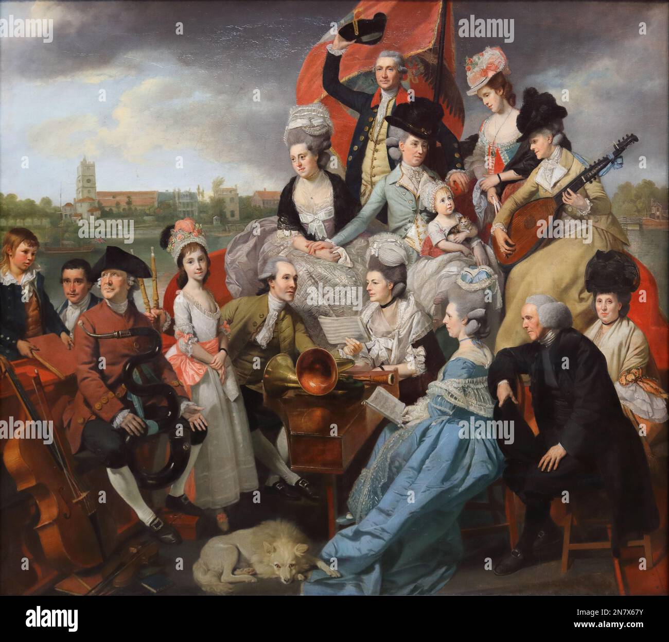 La famiglia Sharp del pittore neoclassico tedesco Johann Zoffany alla National Gallery, Londra, Regno Unito Foto Stock