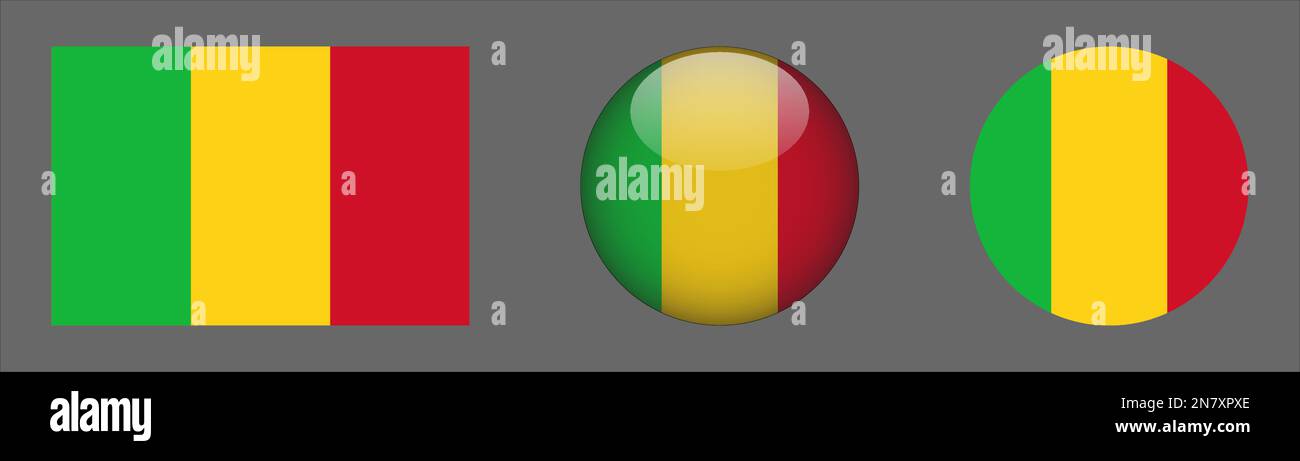 Collezione Mali Flag Set Vector Illustrazione Vettoriale