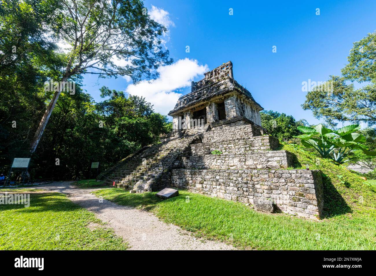 Patrimonio mondiale dell'UNESCO, le rovine Maya di Palenque, Chiapas, Messico Foto Stock