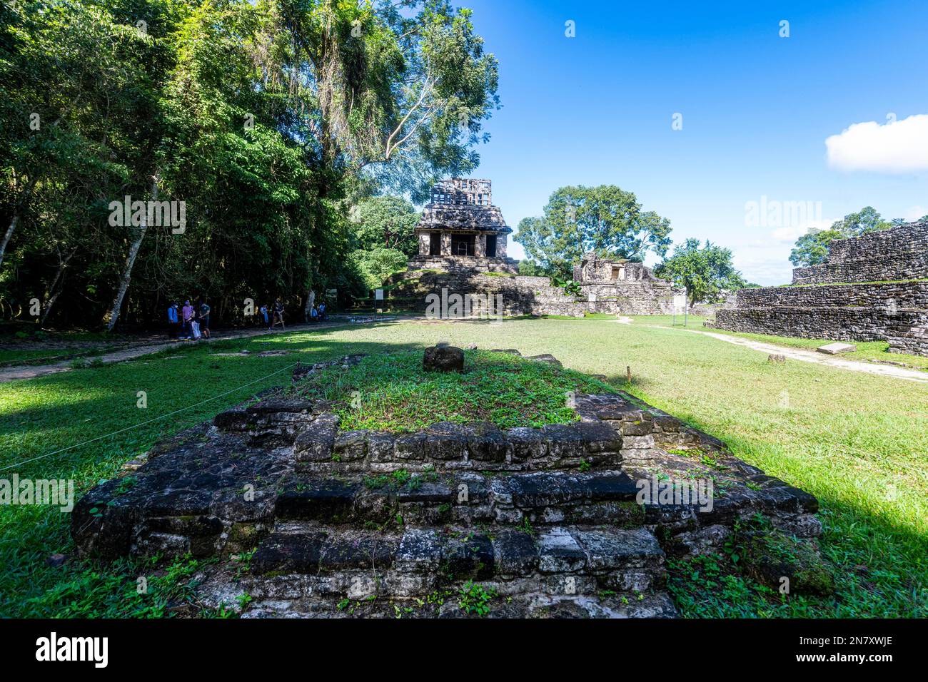 Patrimonio mondiale dell'UNESCO, le rovine Maya di Palenque, Chiapas, Messico Foto Stock