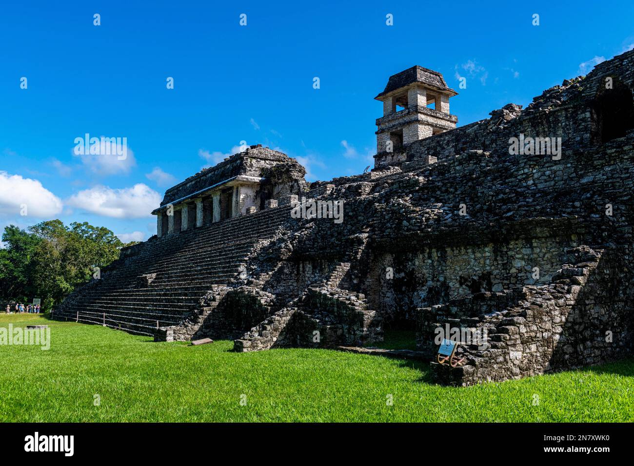 Patrimonio mondiale dell'UNESCO, le rovine Maya di Palenque, Chiapas, Messico Foto Stock