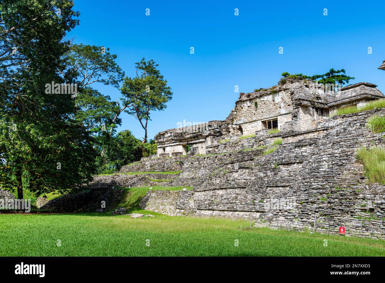 Patrimonio mondiale dell'UNESCO, le rovine Maya di Palenque, Chiapas, Messico Foto Stock