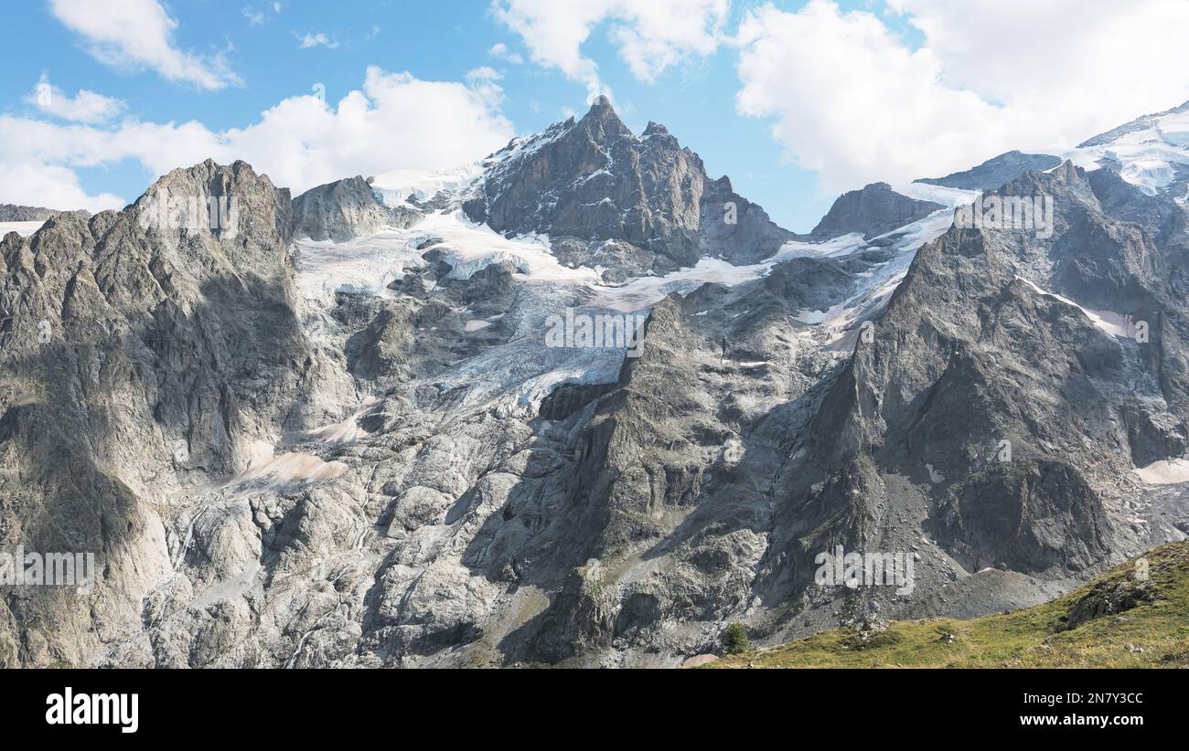 Glacier de la Girose, villaggio della tomba, Parco Nazionale degli Ecrins, Hautes-Alpes, Francia Foto Stock