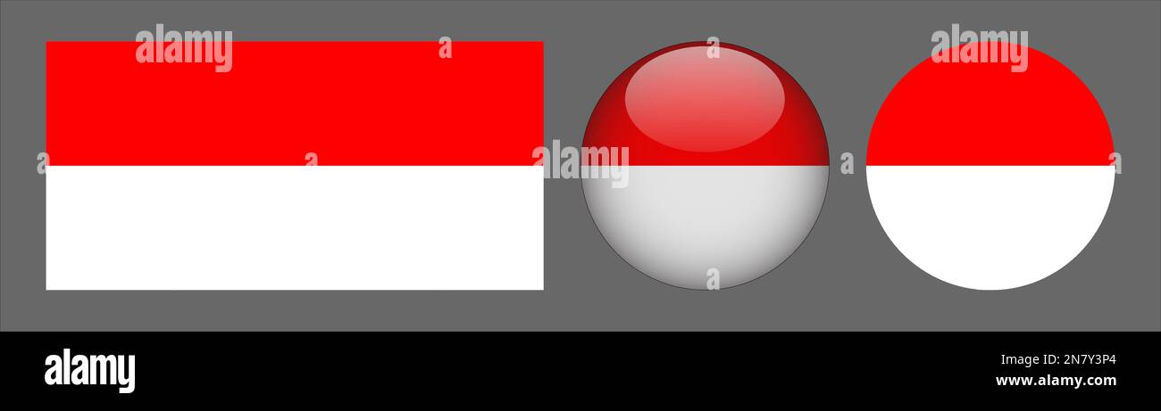 Indonesia Flag Set Collection Vector Illustrazione Vettoriale